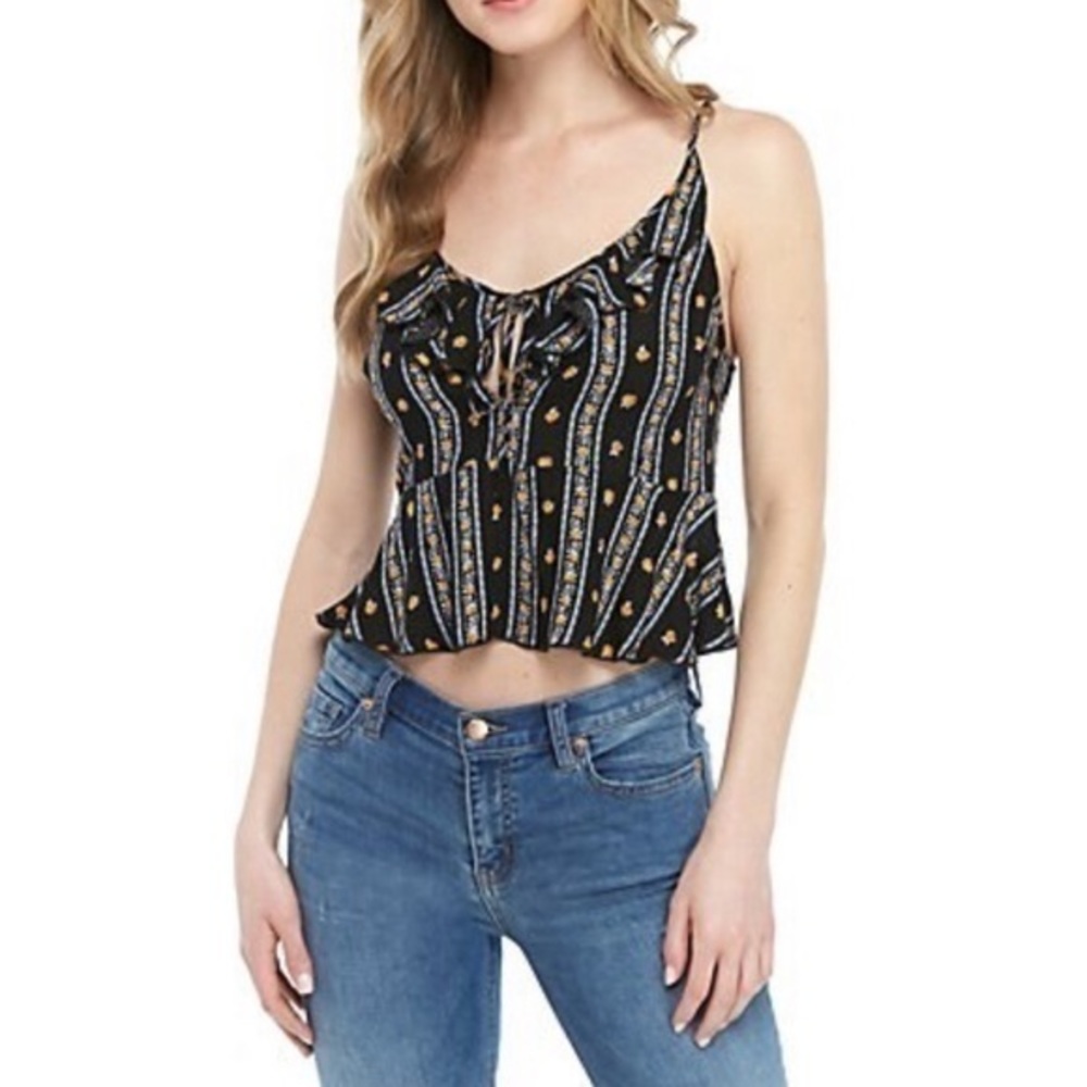 Free People FP Camisole Tank Top Small Black Love New